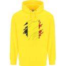 Torn Belgium Flag Belgian Day Football Childrens Kids Hoodie Yellow
