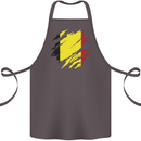 Torn Belgium Flag Belgian Day Football Cotton Apron 100% Organic Dark Grey