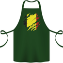 Torn Belgium Flag Belgian Day Football Cotton Apron 100% Organic Forest Green