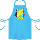 Torn Belgium Flag Belgian Day Football Cotton Apron 100% Organic Turquoise