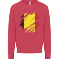 Torn Belgium Flag Belgian Day Football Kids Sweatshirt Jumper Heliconia