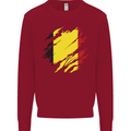 Torn Belgium Flag Belgian Day Football Kids Sweatshirt Jumper Red