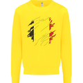 Torn Belgium Flag Belgian Day Football Kids Sweatshirt Jumper Yellow
