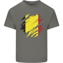 Torn Belgium Flag Belgian Day Football Kids T-Shirt Childrens Charcoal