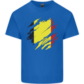 Torn Belgium Flag Belgian Day Football Kids T-Shirt Childrens Royal Blue