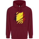 Torn Belgium Flag Belgian Day Football Mens 80% Cotton Hoodie Maroon