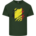 Torn Belgium Flag Belgian Day Football Mens Cotton T-Shirt Tee Top Forest Green
