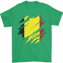 Torn Belgium Flag Belgian Day Football Mens T-Shirt 100% Cotton Irish Green