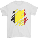 Torn Belgium Flag Belgian Day Football Mens T-Shirt 100% Cotton White