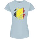 Torn Belgium Flag Belgian Day Football Womens Petite Cut T-Shirt Light Blue