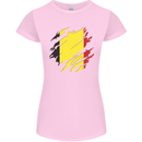 Torn Belgium Flag Belgian Day Football Womens Petite Cut T-Shirt Light Pink