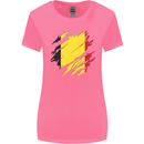 Torn Belgium Flag Belgian Day Football Womens Wider Cut T-Shirt Azalea