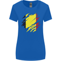 Torn Belgium Flag Belgian Day Football Womens Wider Cut T-Shirt Royal Blue
