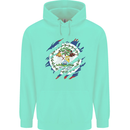 Torn Belize Flag Belizean Day Football Childrens Kids Hoodie Peppermint