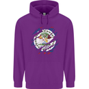 Torn Belize Flag Belizean Day Football Childrens Kids Hoodie Purple