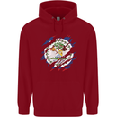 Torn Belize Flag Belizean Day Football Childrens Kids Hoodie Red