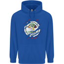 Torn Belize Flag Belizean Day Football Childrens Kids Hoodie Royal Blue