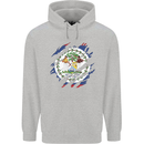 Torn Belize Flag Belizean Day Football Childrens Kids Hoodie Sports Grey