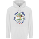 Torn Belize Flag Belizean Day Football Childrens Kids Hoodie White