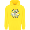 Torn Belize Flag Belizean Day Football Childrens Kids Hoodie Yellow
