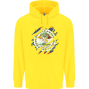 Torn Belize Flag Belizean Day Football Childrens Kids Hoodie Yellow
