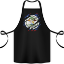 Torn Belize Flag Belizean Day Football Cotton Apron 100% Organic Black