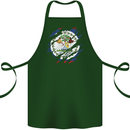 Torn Belize Flag Belizean Day Football Cotton Apron 100% Organic Forest Green