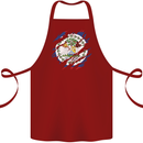 Torn Belize Flag Belizean Day Football Cotton Apron 100% Organic Maroon