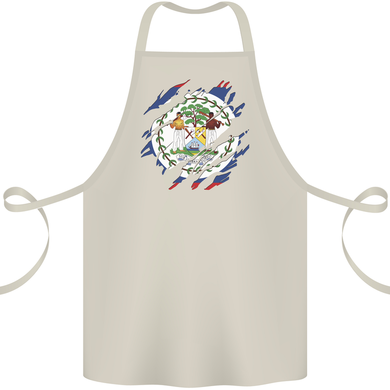 Torn Belize Flag Belizean Day Football Cotton Apron 100% Organic Natural