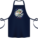 Torn Belize Flag Belizean Day Football Cotton Apron 100% Organic Navy Blue