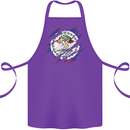 Torn Belize Flag Belizean Day Football Cotton Apron 100% Organic Purple