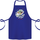 Torn Belize Flag Belizean Day Football Cotton Apron 100% Organic Royal Blue