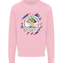 Torn Belize Flag Belizean Day Football Kids Sweatshirt Jumper Light Pink