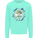 Torn Belize Flag Belizean Day Football Kids Sweatshirt Jumper Peppermint