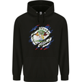 Torn Belize Flag Belizean Day Football Mens 80% Cotton Hoodie Black