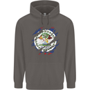 Torn Belize Flag Belizean Day Football Mens 80% Cotton Hoodie Charcoal