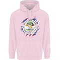 Torn Belize Flag Belizean Day Football Mens 80% Cotton Hoodie Light Pink