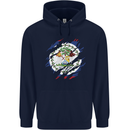 Torn Belize Flag Belizean Day Football Mens 80% Cotton Hoodie Navy Blue