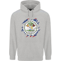 Torn Belize Flag Belizean Day Football Mens 80% Cotton Hoodie Sports Grey