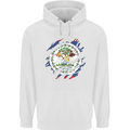 Torn Belize Flag Belizean Day Football Mens 80% Cotton Hoodie White