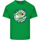 Torn Belize Flag Belizean Day Football Mens Cotton T-Shirt Tee Top Irish Green