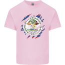 Torn Belize Flag Belizean Day Football Mens Cotton T-Shirt Tee Top Light Pink