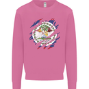 Torn Belize Flag Belizean Day Football Mens Sweatshirt Jumper Azalea