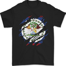 Torn Belize Flag Belizean Day Football Mens T-Shirt 100% Cotton Black
