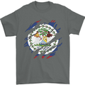 Torn Belize Flag Belizean Day Football Mens T-Shirt 100% Cotton Charcoal