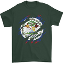 Torn Belize Flag Belizean Day Football Mens T-Shirt 100% Cotton Forest Green