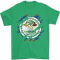 Torn Belize Flag Belizean Day Football Mens T-Shirt 100% Cotton Irish Green