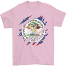 Torn Belize Flag Belizean Day Football Mens T-Shirt 100% Cotton Light Pink
