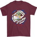 Torn Belize Flag Belizean Day Football Mens T-Shirt 100% Cotton Maroon