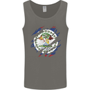 Torn Belize Flag Belizean Day Football Mens Vest Tank Top Charcoal